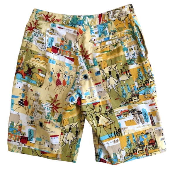 shorts small cotton festive colorful Bermuda flat front - Picture 2 of 13